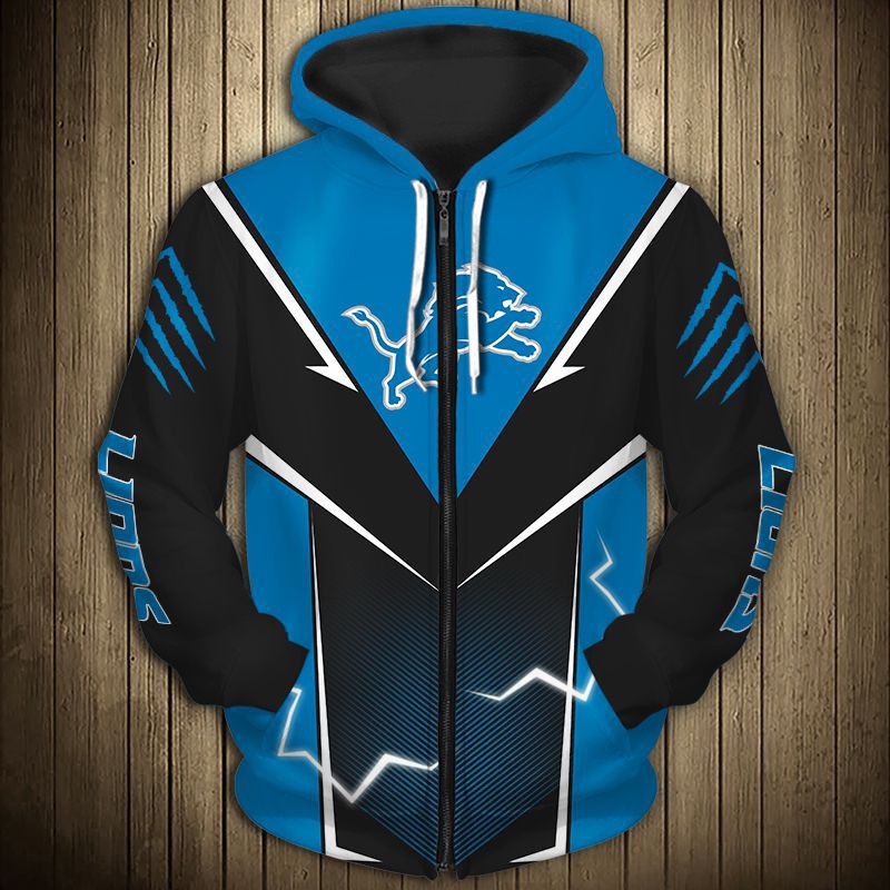 Detroit Lions Hoodie Lightning Graphic Gifts for Fans