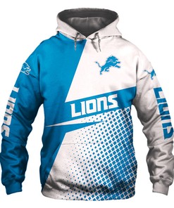 Detroit Lions Hoodie Longsleve Zip Hoodie for Fan