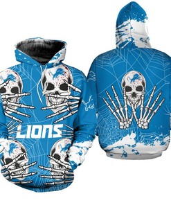 Detroit Lions Hoodie Skull for Halloween Graphic