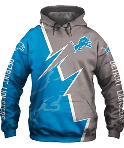 Detroit Lions Hoodie Zigzag Graphic Zip Hoodie Gift for Fans