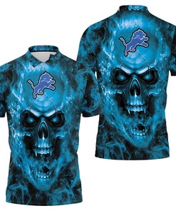 Detroit Lions Nfl Fans Skull Polo Shirt All Over Print Shirt 3d T-shirt