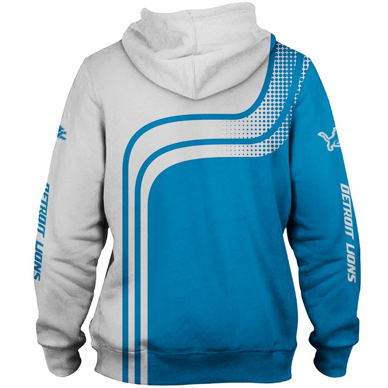 Detroit Lions Zipper Hoodie 3D One Way Zip Hoodie - Image 2