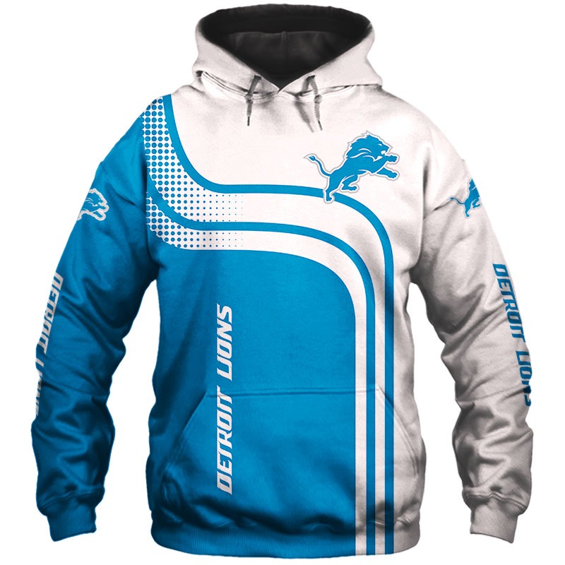 Detroit Lions Zipper Hoodie 3D One Way Zip Hoodie - Image 3
