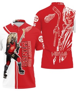 Detroit Red Wings And Zombie For Fans Polo Shirt All Over Print Shirt 3d T-shirt