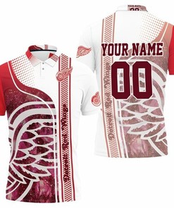 Detroit Red Wings Jersey Style Personalized Red And White 3D All Over Print Polo Shirt