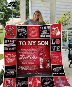 Detroit Red Wings Love Letter Quilt Blanket Bedding Set