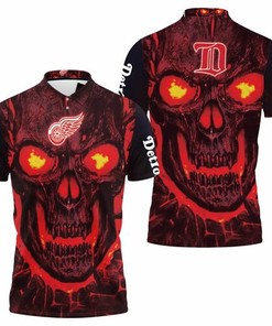 Detroit Red Wings Nhl Fan 3d Skull Demon Jersey 3D All Over Print Polo Shirt