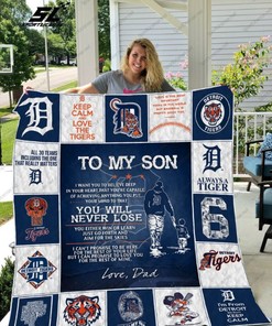 Detroit Tigers Love Letter Quilt Blanket Bedding Set