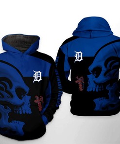 Detroit Tigers MLB Skull 3D Hoodie Zipper Hoodie