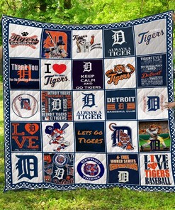 Detroit Tigers Quilt Blanket Bedding Set for Home Décor