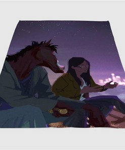 Digital Painting Bojack Horseman Sherpa Fleece Blanket Gifts for Family, for Couple
