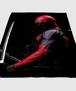 Digital Painting Deadpool Sherpa Fleece Blanket Gifts for Family, for Couple