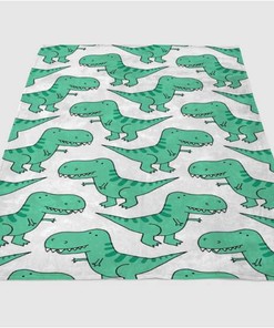 Dinosaur Background Sherpa Fleece Blanket Gifts for Family, for Couple