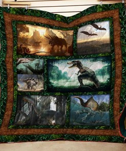 Dinosaur In Natural Quilt Blanket Bedding Set for Home Décor