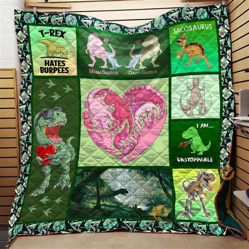 Dinosaur Quilt Blanket Bedding Set