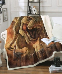 Dinosaur Quilt Blanket Bedding Set for Home Décor