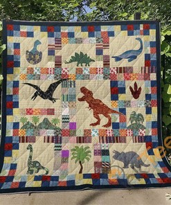 Dinosaur V1 Quilt Blanket Bedding Set