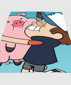 Dipper And Pig Gravity Falls Sherpa Fleece Blanket Gifts for Family, for Couple