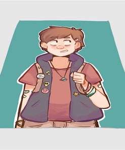 Dipper Cartoon Gravity Falls Sherpa Fleece Blanket Gifts for Family, for Couple