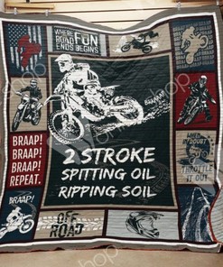 Dirt Bike Two Stroke Spitting Oil Ripping Soil Quilt Blanket Bedding Set