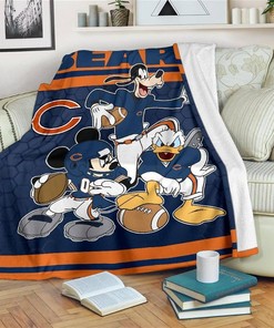 Disney Bears Team Football Sherpa Blanket Fleece Blanket Gifts for Fans