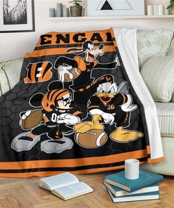 Disney Bengals Team Football Sherpa Blanket Fleece Blanket Gifts for Fans