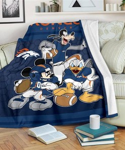 Disney Broncos Team Football Sherpa Blanket Fleece Blanket Gifts for Fans