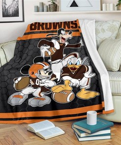 Disney Browns Team Football Sherpa Blanket Fleece Blanket Gifts for Fans