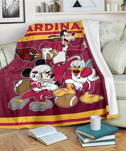 Disney Cardinals Team Football Sherpa Blanket Fleece Blanket Gifts for Fans