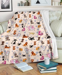 Disney Cats Sherpa Blanket Fleece Blanket Funny Gifts