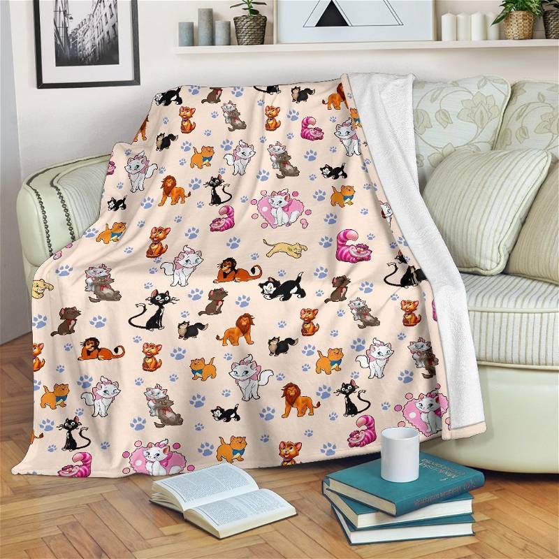 Disney Cats Sherpa Blanket Fleece Blanket Funny Gifts