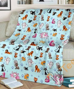 Disney Cats Sherpa Blanket Fleece Blanket Funny Gifts for Disney Lovers