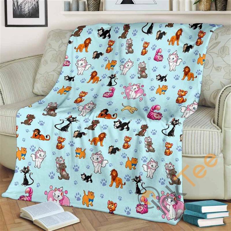 Disney Cats Sherpa Blanket Fleece Blanket Funny Gifts for Disney Lovers