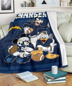 Disney Chargers Team Football Sherpa Blanket Fleece Blanket Gifts for Fans