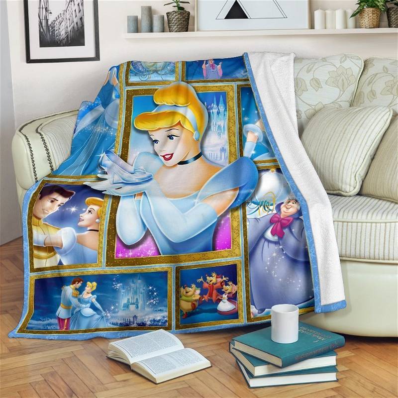 Disney Cinderella Sherpa Blanket Fleece Blanket Funny Gifts