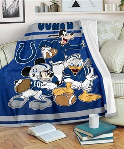 Disney Colts Team Football Sherpa Blanket Fleece Blanket Gifts for Fans