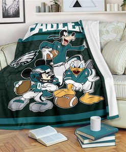 Disney Eagles Team Football Sherpa Blanket Fleece Blanket Gifts for Fans