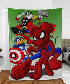 Disney Fan Gift, Marvel Mickey Fan Gift, Mickey As The Avengers Comfy Throw Blanket Gift