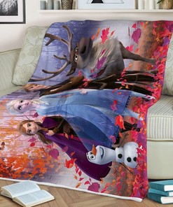 Disney Frozen Gift For Fan, Frozen Characters Olaf Kristoff Anna Elsa Comfy Throw Blanket Gift