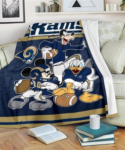 Disney La Rams Team Football Sherpa Blanket Fleece Blanket Gifts for Fans