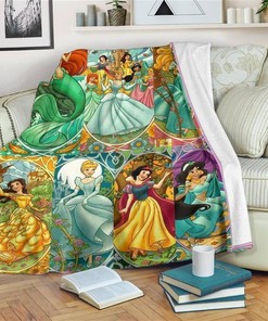 Disney Princesses Idea Sherpa Blanket Fleece Blanket Funny Gifts