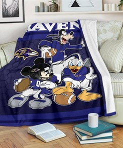 Disney Ravens Team Football Sherpa Blanket Fleece Blanket Gifts for Fans