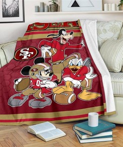 Disney Sf 49ers Team Football Sherpa Blanket Fleece Blanket Gifts for Fans