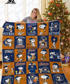 Disney Snoopy Houston Astros Quilt Blanket