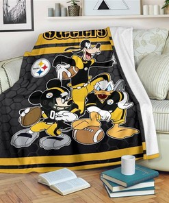 Disney Steelers Team Football Sherpa Blanket Fleece Blanket Gifts for Fans