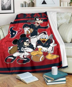 Disney Texans Team Football Sherpa Blanket Fleece Blanket Gifts for Fans