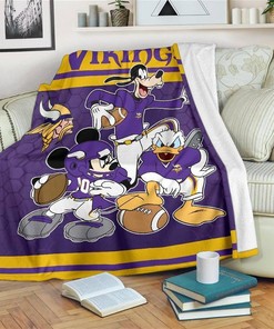 Disney Vikings Team Football Sherpa Blanket Fleece Blanket Gifts for Fans