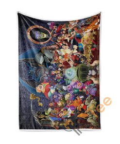 Disney Villains Characters Sherpa Blanket Fleece Blanket Funny Gifts