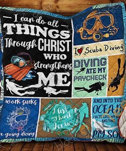 Diving Ate My Paycheck Scuba Diving Quilt Blanket Bedding Set