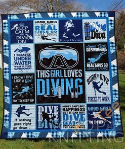 Diving Girl Quilt Blanket Bedding Set